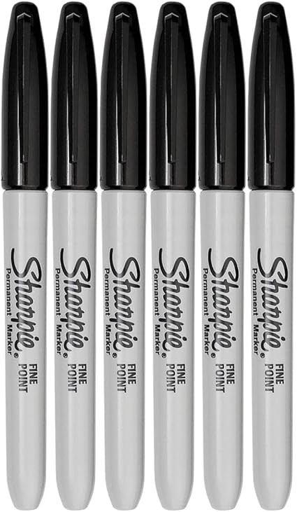 6 Pack Sharpie 30101 Sharpie Fine Point Permanent Marker Black | Amazon (US)