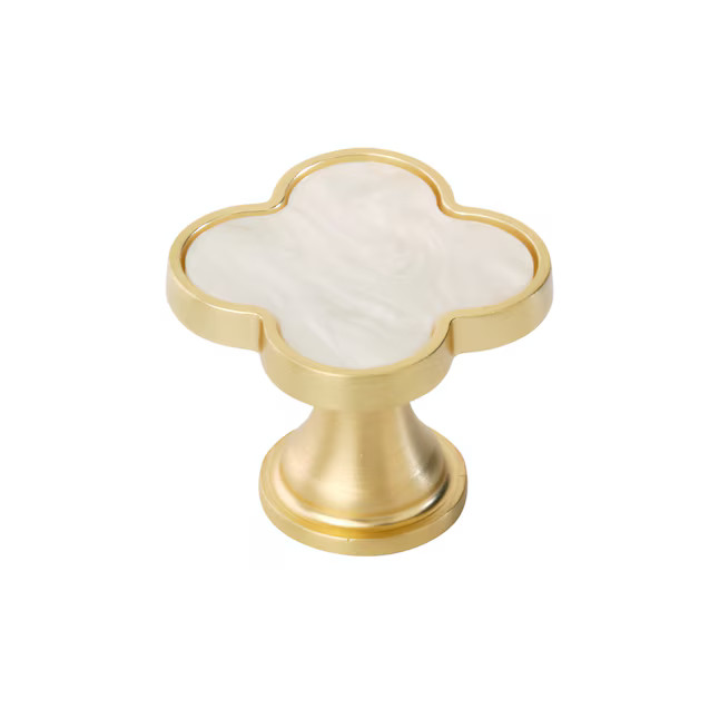 Amerock Accents 1-1/4-in Gold and Mother of Pearl Geometric Contemporary Cabinet Knob 2 -Pack | Lowe's
