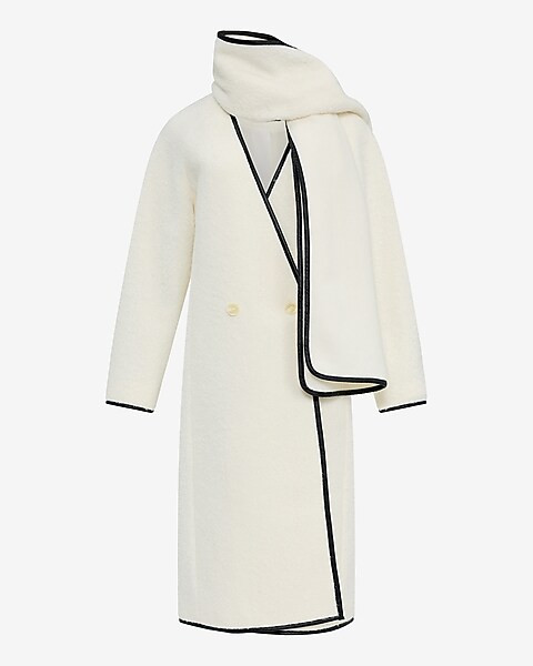 Faux Leather Tipped Scarf Coat | Express