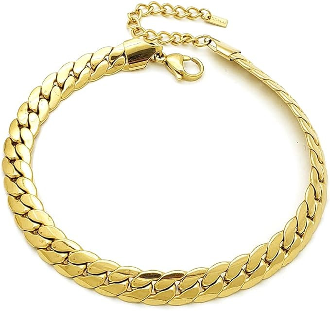 Fashion 21 Stainless Steel Chain Anklet for Women Girls Waterproof Jewelry Adjustable Ankle Brace... | Amazon (US)