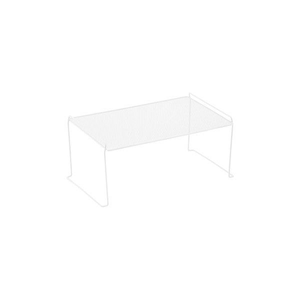 Medium Mesh Stacking Shelf White | The Container Store