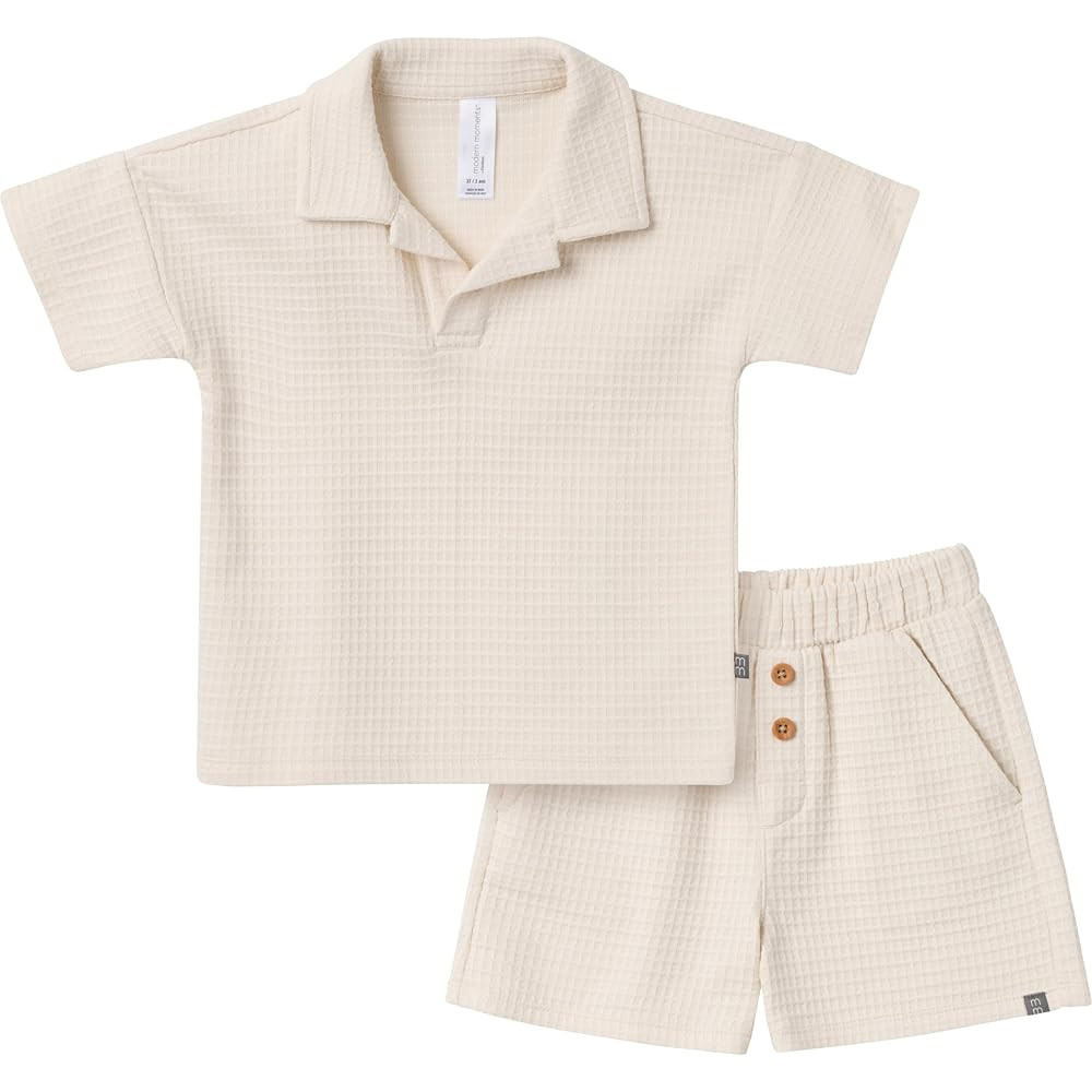 Modern Moments by Gerber Baby Boys 2-piece Johny Collar Shirt & Short Set | Amazon (US)