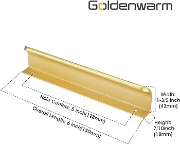 goldenwarm 10 Pack 5 Inch Matte Gold Finger Pulls Cabinet Edge Pulls Brushed Brass Drawer Handles... | Amazon (US)