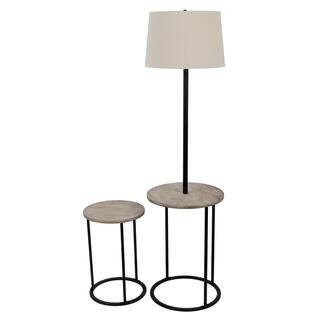 Decor Therapy 58 in. Stratton Black and Natural Lamp with Nesting Table | The Home Depot
