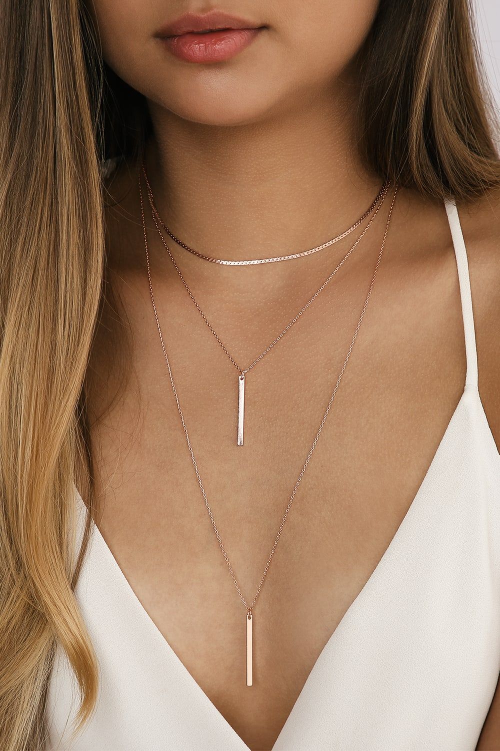 Sleek Peek Rose Gold Layered Choker Necklace | Lulus (US)