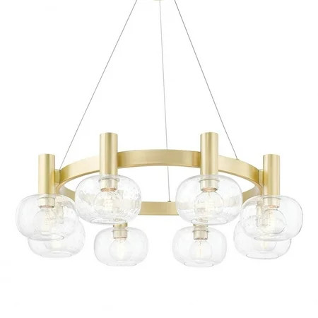 -8 Light Chandelier In Modern Style-35.5 Inches Wide By 9.63 Inches High Aged Brass Finish With Clea | Walmart (US)