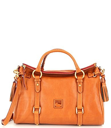 Dooney Bourke Florentine Large Leather Tasseled Satchel Bag - Natural | Dillard's