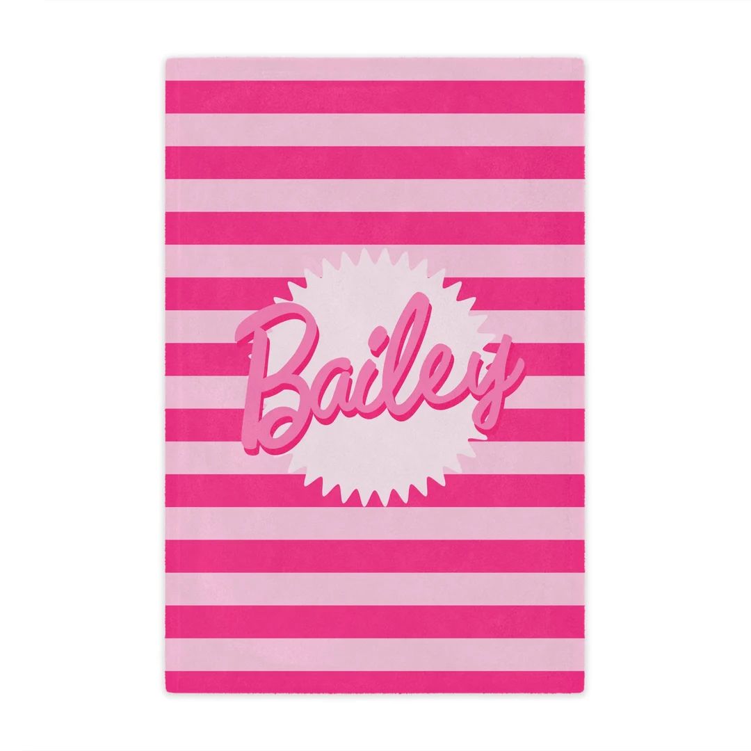Pink Fuzzy Blanket Room Decor Custom Name Blanket for Girls - Etsy | Etsy (US)