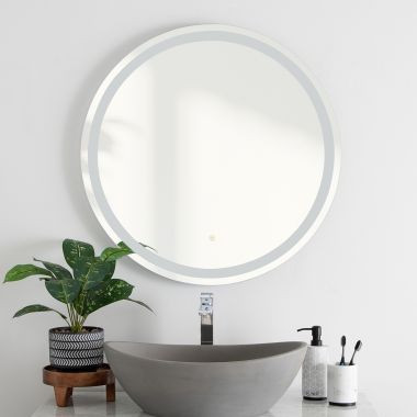 Lily Lighted Round Bathroom Mirror with Anti-Fog | Vintage Tub & Bath