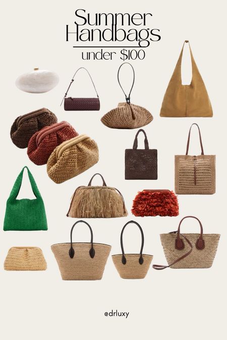 Summer handbags under $100
Clutch 
Tote Bag 
Vacation handbag 
Straw handbag 
Minimal chic handbag 



#LTKitbag #LTKstyletip #LTKfindsunder100