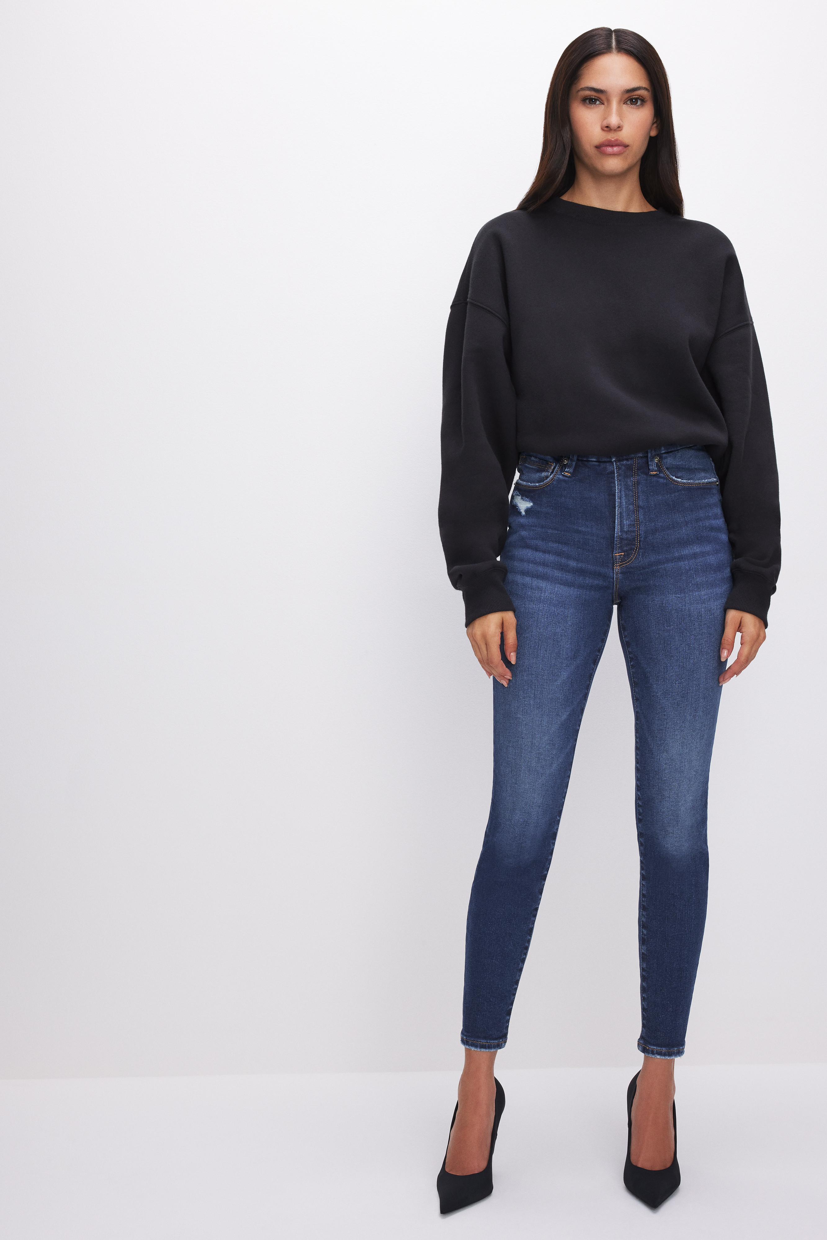 ALWAYS FITS GOOD LEGS SKINNY CROPPED JEANS | INDIGO507 - GOOD AMERICAN | Good American