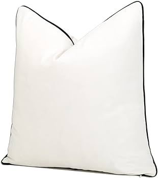 22x22inches Square Solid White Black Velvet Throw Pillow Covers Soft Decorative Cushion Covers Pi... | Amazon (US)