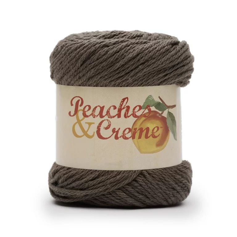 Peaches & Creme Solid 4 Medium Cotton Yarn, Dark Taupe 2.5oz/70.9g, 120 Yards | Walmart (US)