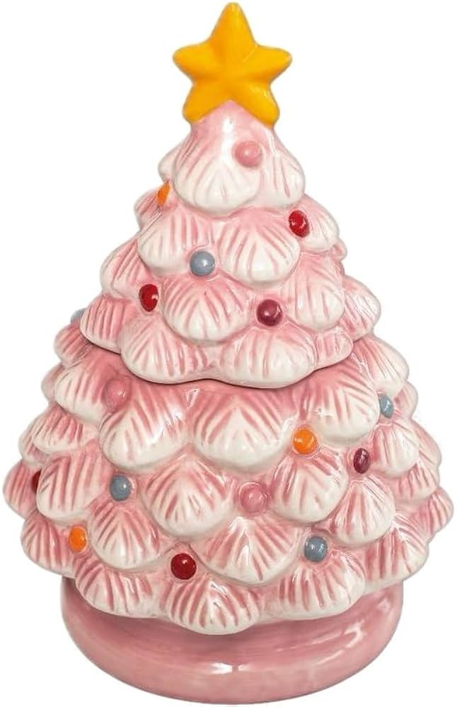 Ceramic Christmas Tree Scented Candle, 15oz (425.24g), Christmas Ornament Decoration (Pink - Cran... | Amazon (UK)