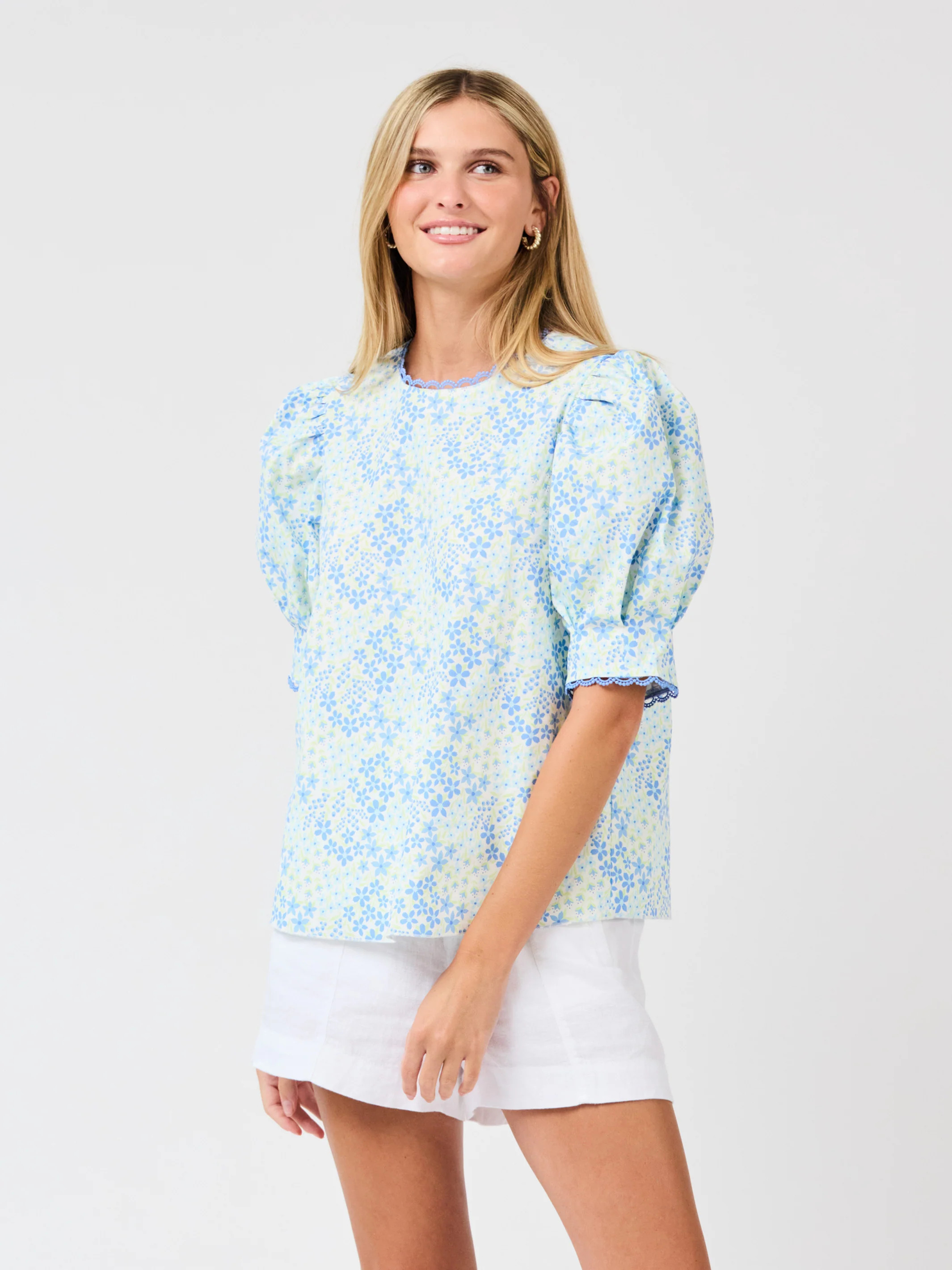Thea Top | Larkspur Fields Blue | Mary Square