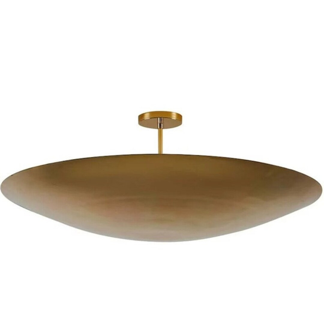 Modern Century Handmade Ceiling Brass Flush Mount Fixture - Etsy | Etsy (US)