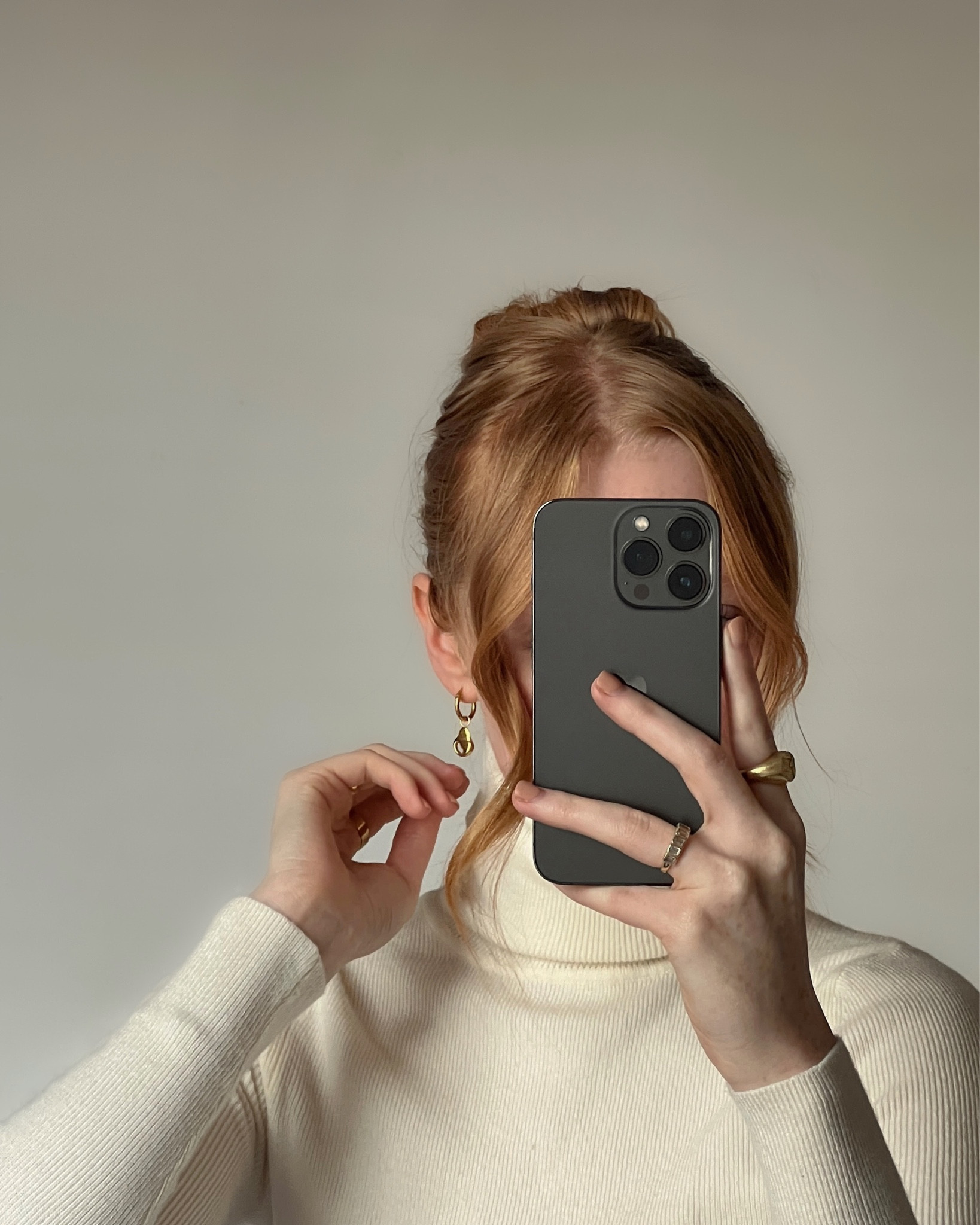 Cream, Neutral, Turtleneck, Turtle Neck, Roll Neck, Sweater, Jumper, Knit, Gold Earrings, Hoop Earrings, Gold Ring, Signet Ring, Gold Signet Ring.

#LTKfindsunder50 #LTKfindsunder100 #LTKSeasonal