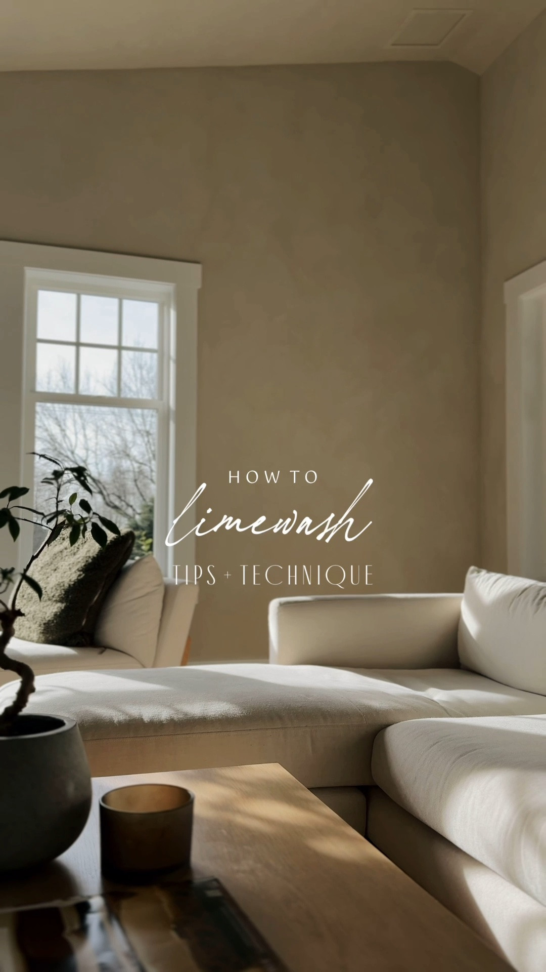 DETAILS BELOW- exactly how our painter achieved this beautiful limewash finish. 🫶🏼

FEATURED PRODUCT: JH wall paints  Limewash Paint- COLOR: NAINOA 500

• Use a roller to apply Mineral Prime to all walls and the ceiling (for both new drywall and previously painted surfaces).

• If the limewash is very thick, add a small amount of water to help it spread and create more natural movement and variation.

• Apply the limewash using a block brush in a crisscross pattern.

• Keep a wet edge by lightly misting the surface with water if it begins to dry.

• Once dry, apply a second coat using the same technique.

• If you’d like a harder cure, lightly mist water over the final coat or apply a Protective Matte Wall Sealer (we chose not to do this step).

#LTKstorytime #LTKSaleAlert