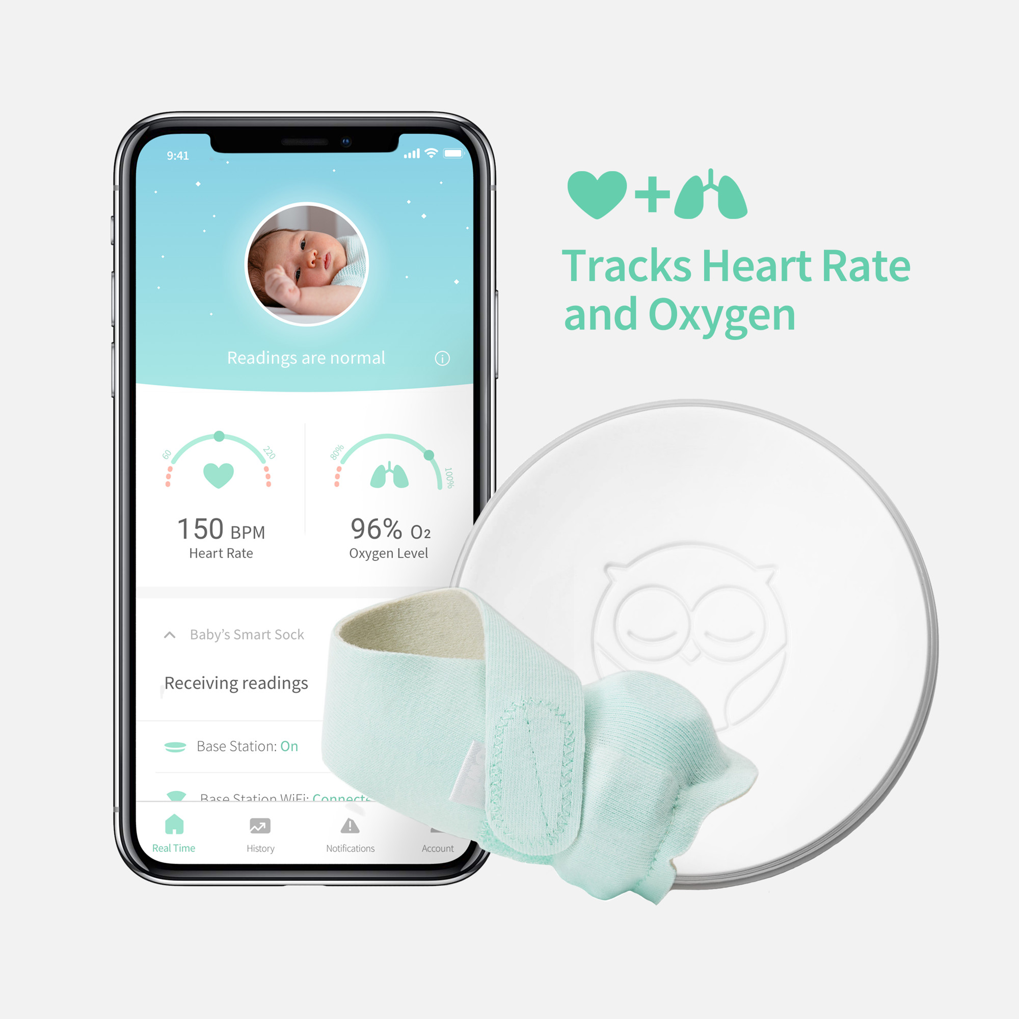 Owlet Smart Sock Baby Monitor with Heart Rate and Oxygen Tracking, for both iOS and Android Devic... | Walmart (US)