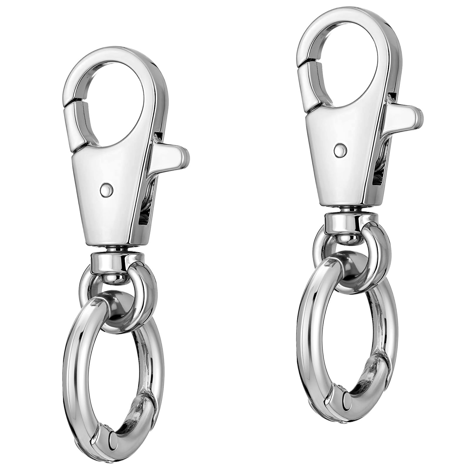2 Pcs Double Opening Keychain Clip, Heavy Duty Zinc Alloy Swivel Clasp Clip Metal Swivel Snap Hoo... | Amazon (US)
