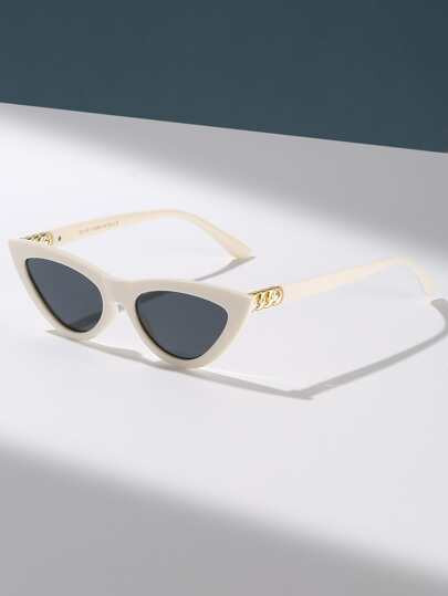 Chain Decor Cat Eye Fashion Glasses | SHEIN