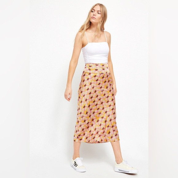 Free People Normani Bias-Printed Skirt 10 | Poshmark
