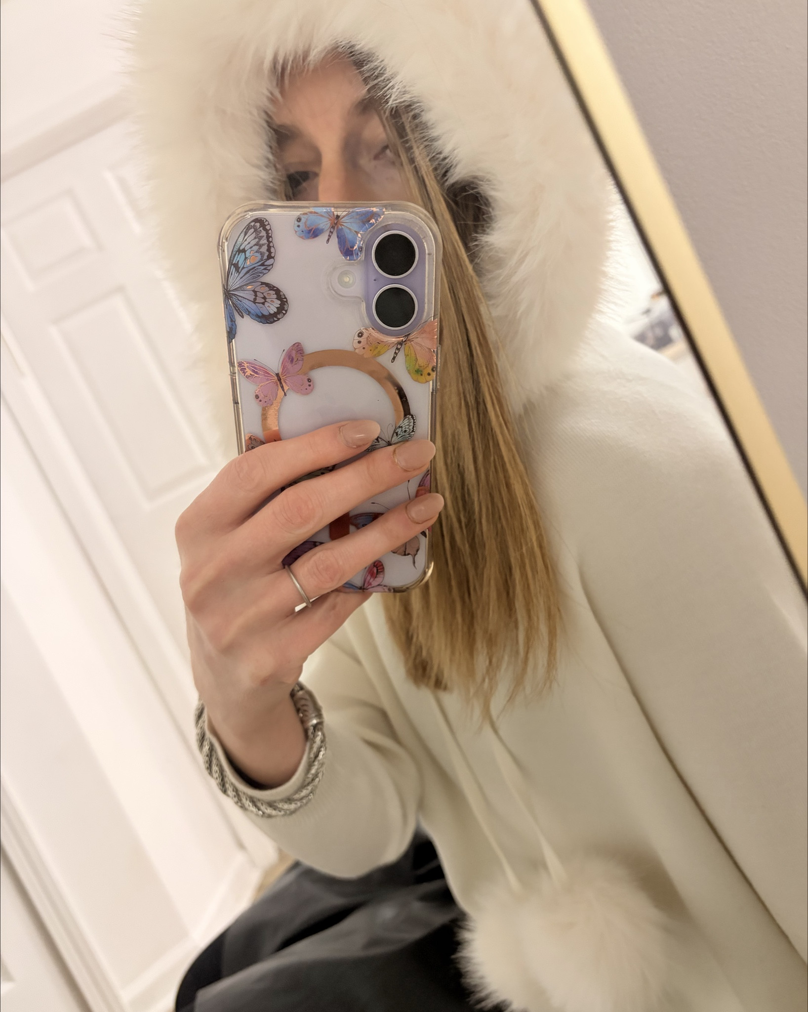 White hoodie with fun fur and Pom poms! Paired it with a leather skirt and high black boots. 

#LTKSaleAlert #LTKSpringSale #LTKOver40