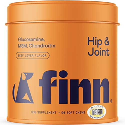 Finn Hip and Joint Supplement for Dogs | Glucosamine, Chondroitin & MSM for Joint and Mobility Support | with Turmeric, BioPerine and B-Vitamins | 90 Soft Chews | Amazon (US)