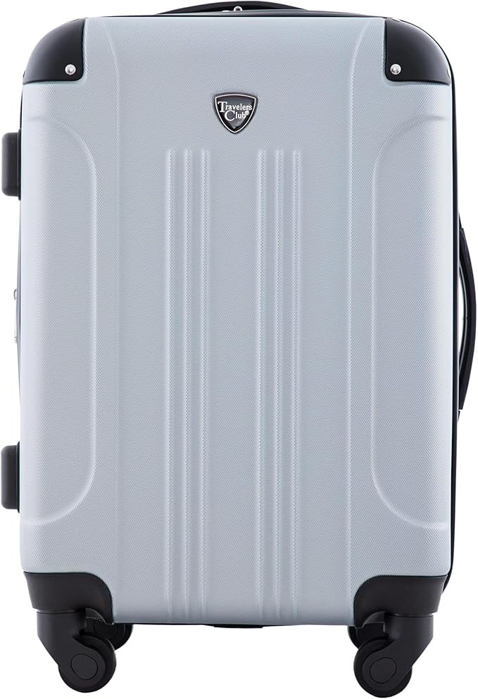 Travelers Club Chicago Hardside Expandable Spinner Luggage, Silver, 22" Carry-On | Amazon (US)