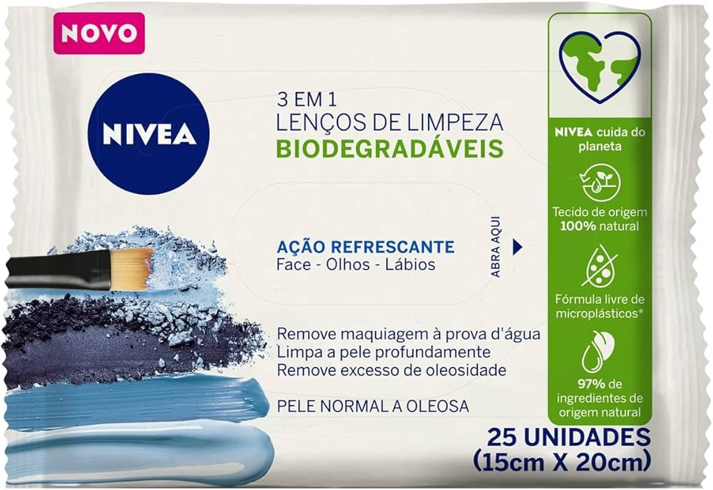 NIVEA Lenço de Limpeza Facial Demaquilante Ação Refrescante 3 em 1 25 un. - Remove a maquiagem... | Amazon (BR)