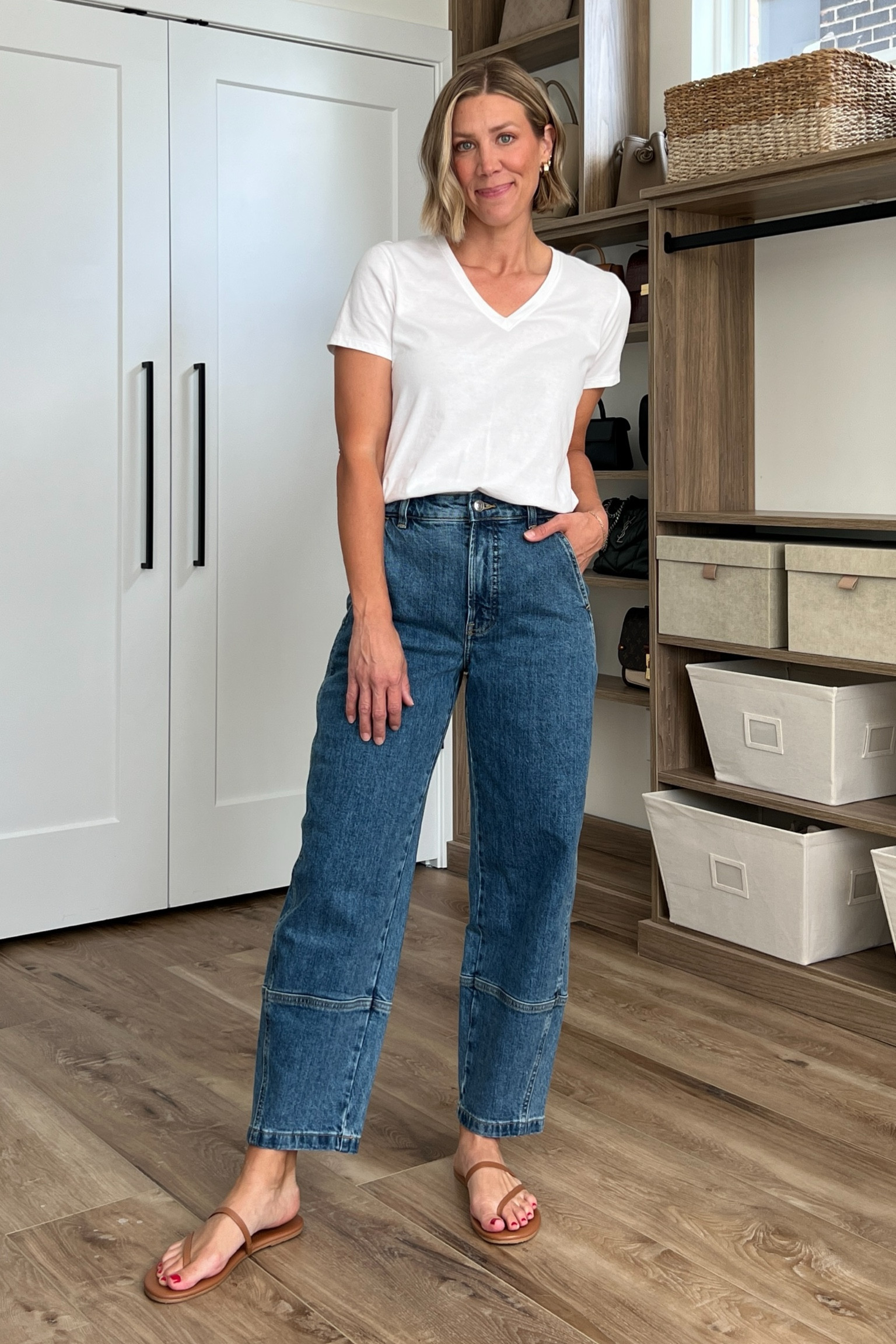 Utility Barrel Pant, wearing tts 26/regular
Slim V-Neck Tee, wearing tts smalll

#LTKFindsUnder50 #LTKFindsUnder100 #LTKSaleAlert