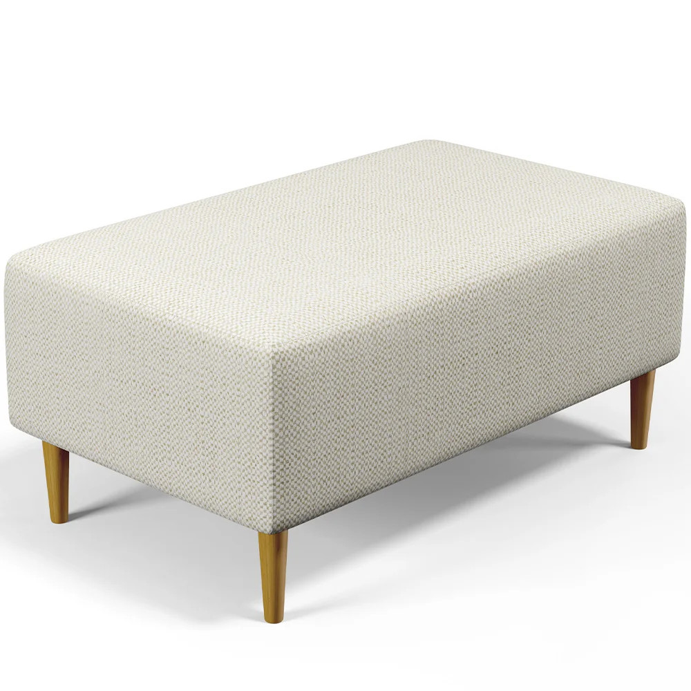 Puff Decorativo Sala de Estar Cléo W01 Pés Palito 90 cm Linho Champagne - Lyam Decor - Camicado | Camicado (BR)