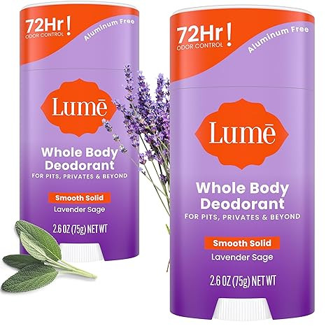 Lume Whole Body Deodorant - Smooth Solid Stick - 72 Hour Odor Control - Aluminum Free, Baking Sod... | Amazon (US)
