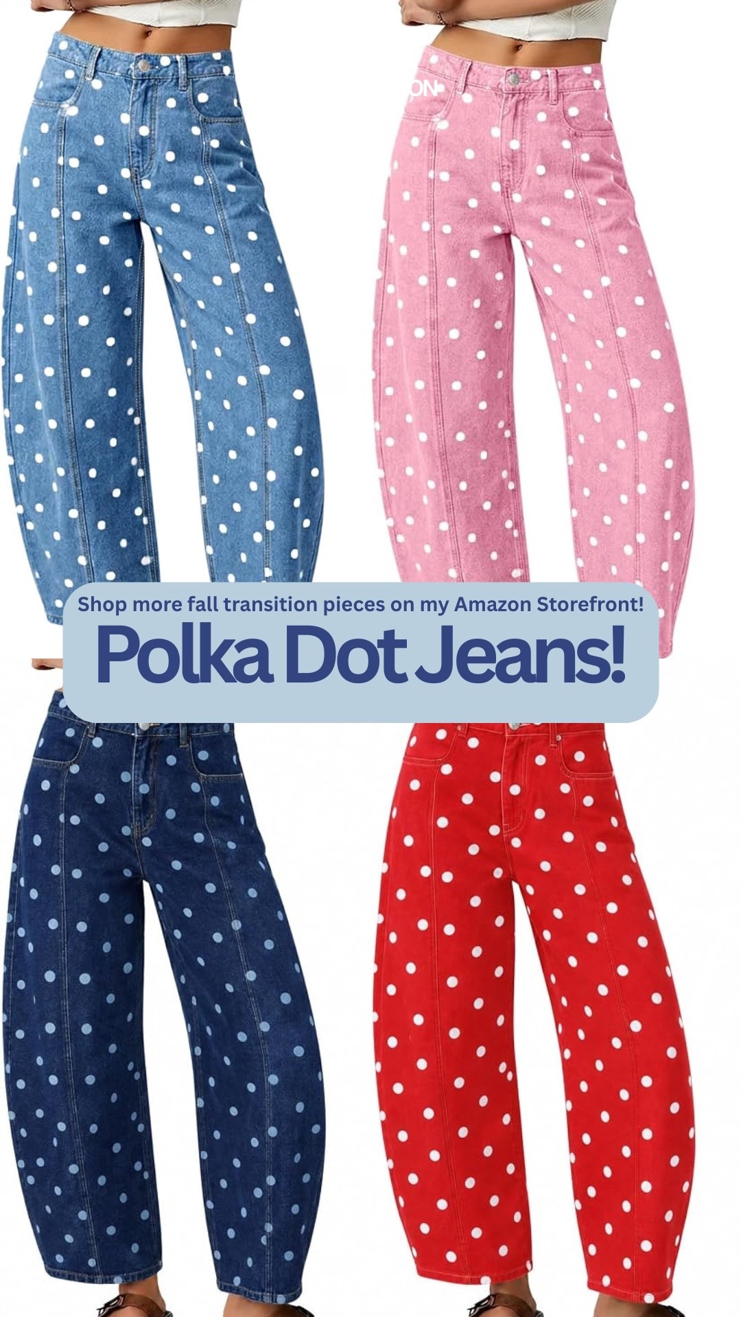 Loving these polka dot jeans! 🥰

#LTKootd #LTKOver40