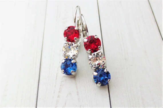 Freedom 6mm Finest Crystal Triple Stone Earrings Petite | Etsy | Etsy (US)