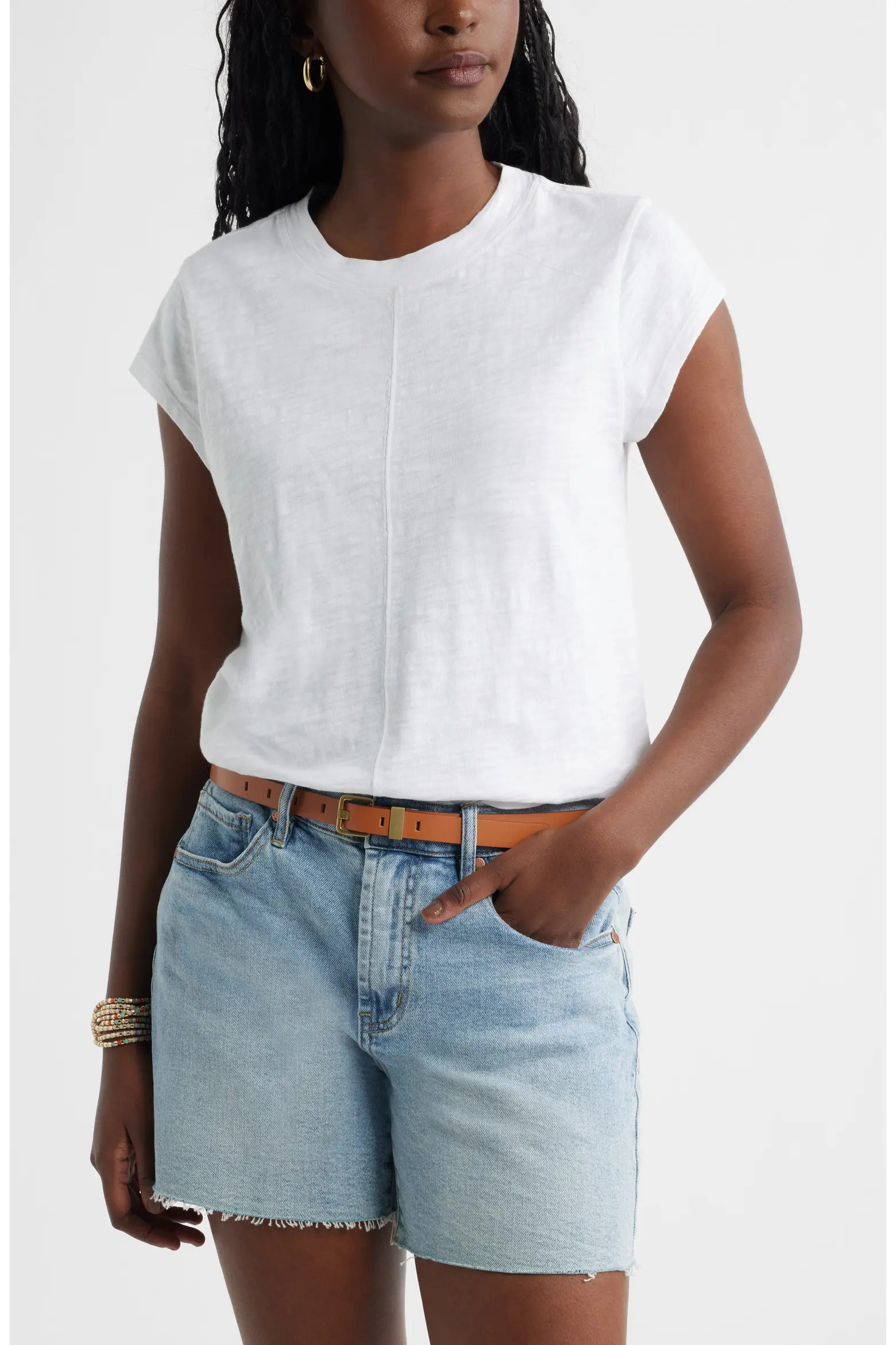 Short Raglan Sleeve Cotton Tee (Women) | Nordstrom | Nordstrom