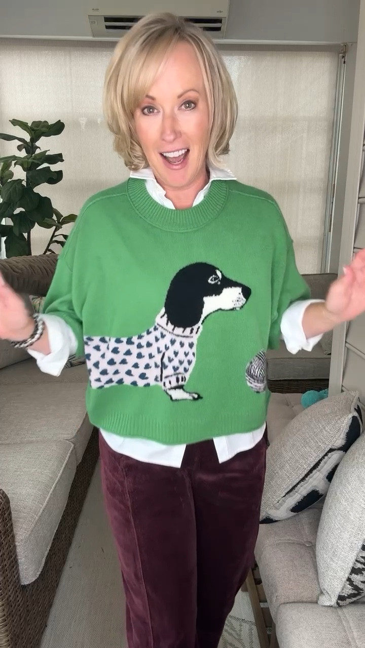 How cute is this look from Anthropologie?! As soon as I saw this sweater I knew that I had to have it! I paired it with these pull-on barrel cords, a simple white button-down, and these chunky fur-lined loafers from Amazon. Shop my look! 

#LTKPetite #LTKSeasonal