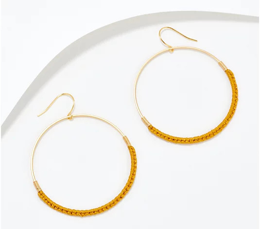 Twenty Two West Macrame Hoop Earrings - QVC.com | QVC