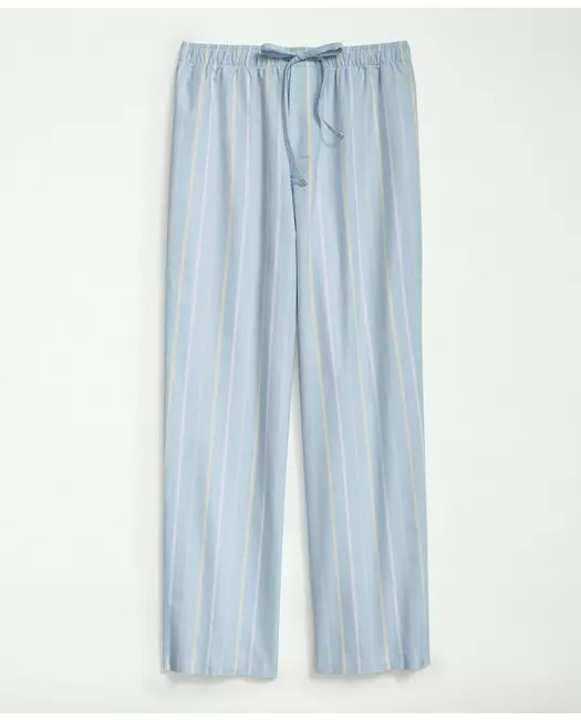 Brooks Brothers Men's Cotton Oxford Striped Lounge Pants | Light Blue | Size 2XL | Brooks Brothers