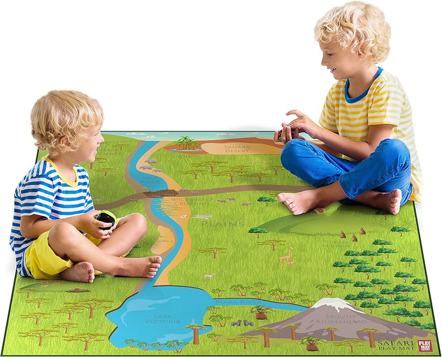 Safari Play Mat for Toy Animals | Foldable Solution |Large Size 57” x 57” | All Safari Animal... | Amazon (US)