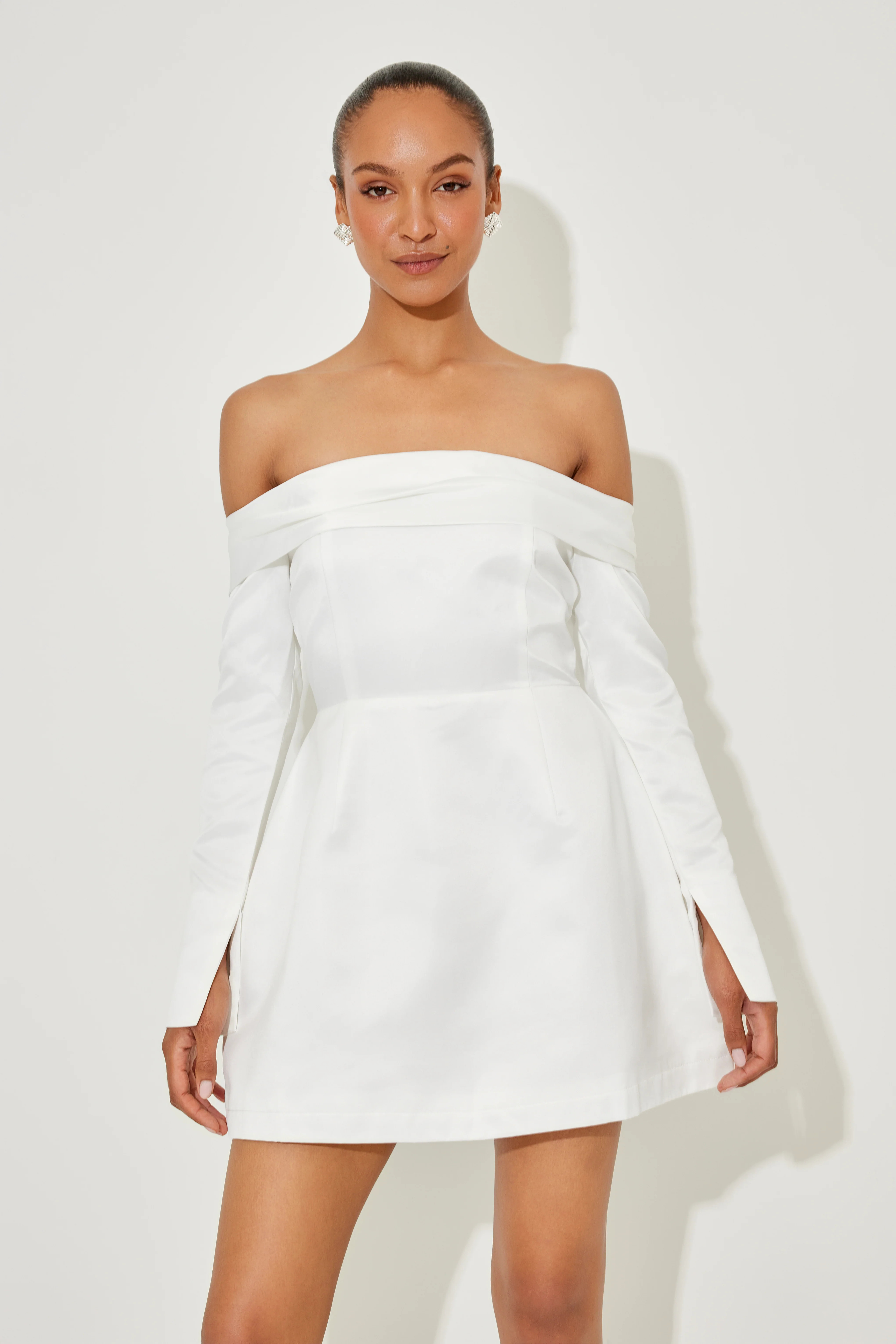 The Ultimate Muse Satin Bardot Mini Dress | Odd Muse