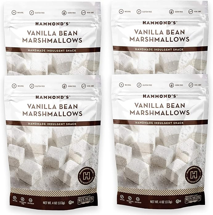 Hammond’s Candies Gourmet Marshmallows – Vanilla Bean | Great for Snacking, Hot Chocolate, S... | Amazon (US)