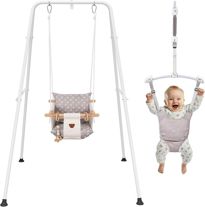 2 in 1 Baby Jumper & Swing, Baby Jumper for Indoor and Outdoor Use, Toddler Swing with Foldable S... | Amazon (US)