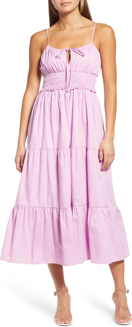 WAYF Wisteria Floral Tiered Midi Sundress | Nordstrom | Nordstrom