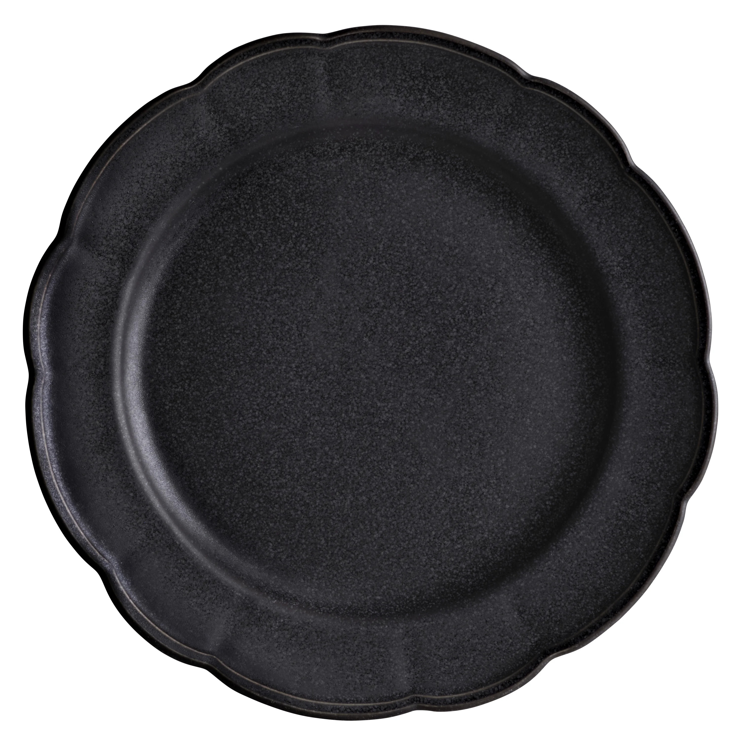 Beautiful Scallops Set of 4 Stoneware Dinner Plates Black by Drew Barrymore | Walmart (US)