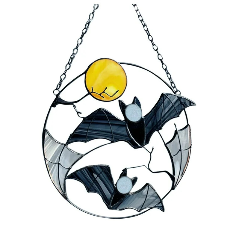 Gothic Bat Moon Dyed Decorative Panel Ornaments Window Wall Hanging Witch Pendan | Walmart (US)