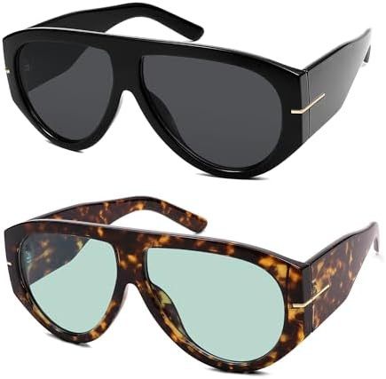 Oversized Retro Aviator Sunglasses Womens Mens 70s Classic Vintage Sun Glasses AR82227 | Amazon (US)