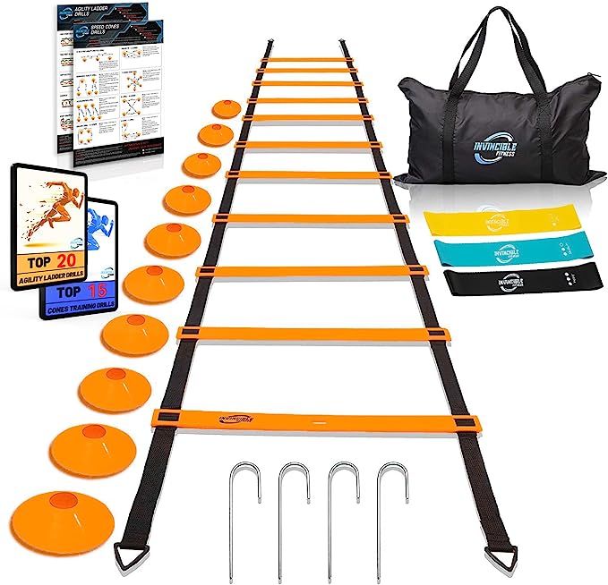Invincible Fitness Agility Ladder Training Equipment Set Improves Coordination Speed Power and St... | Amazon (US)
