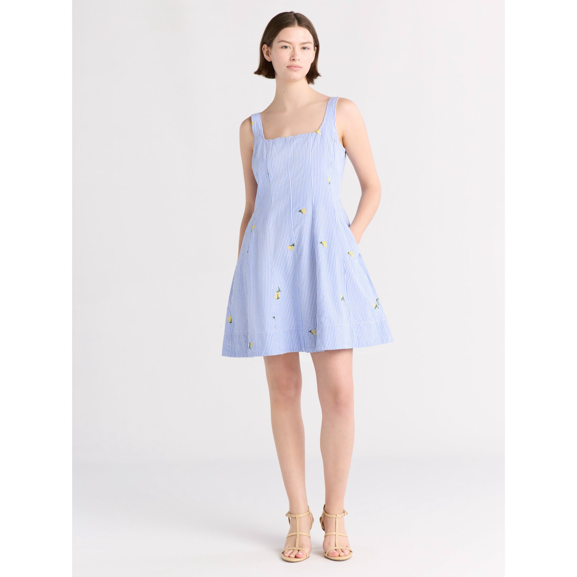 Free Assembly Women's Sleeveless Cotton Mini Dress with Embroidery, Sizes XS-XXL | Walmart (US)