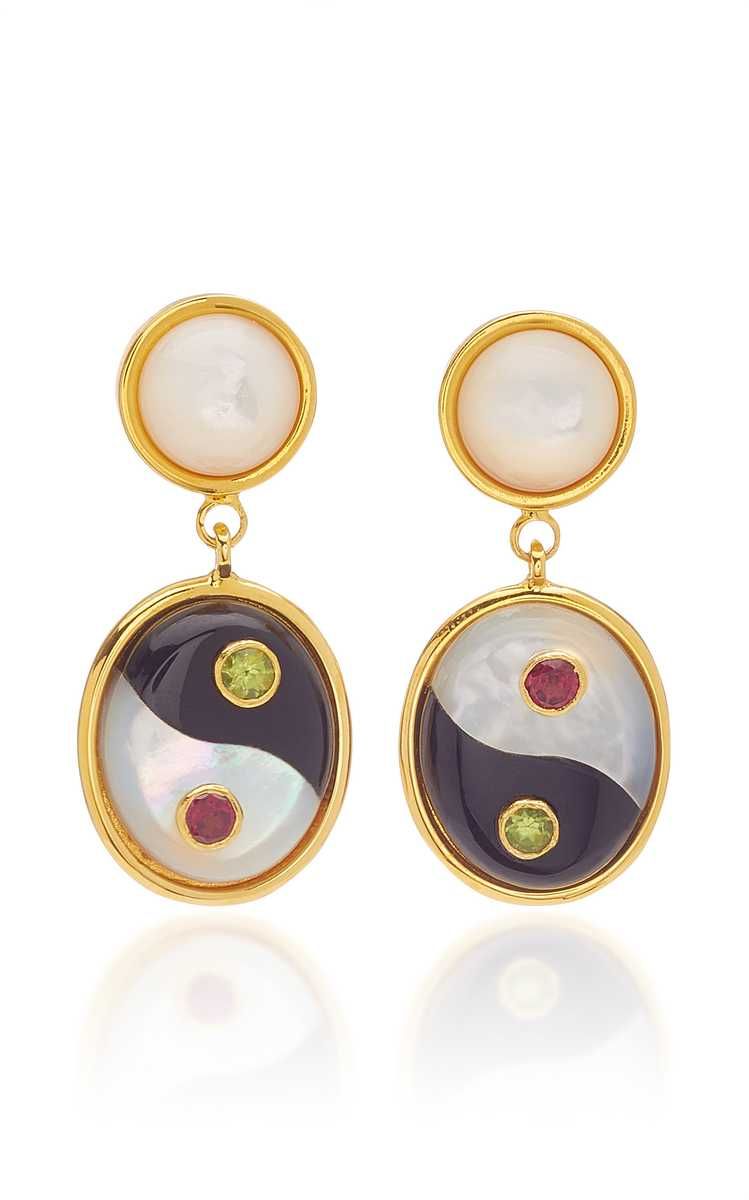 Yin-Yang Gold-Plated Brass and Stone Earrings | Moda Operandi (Global)